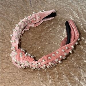 Elegant Pink Pearl-Embellished Headband